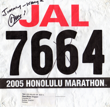 Meine Startnummer f�r den Marathon